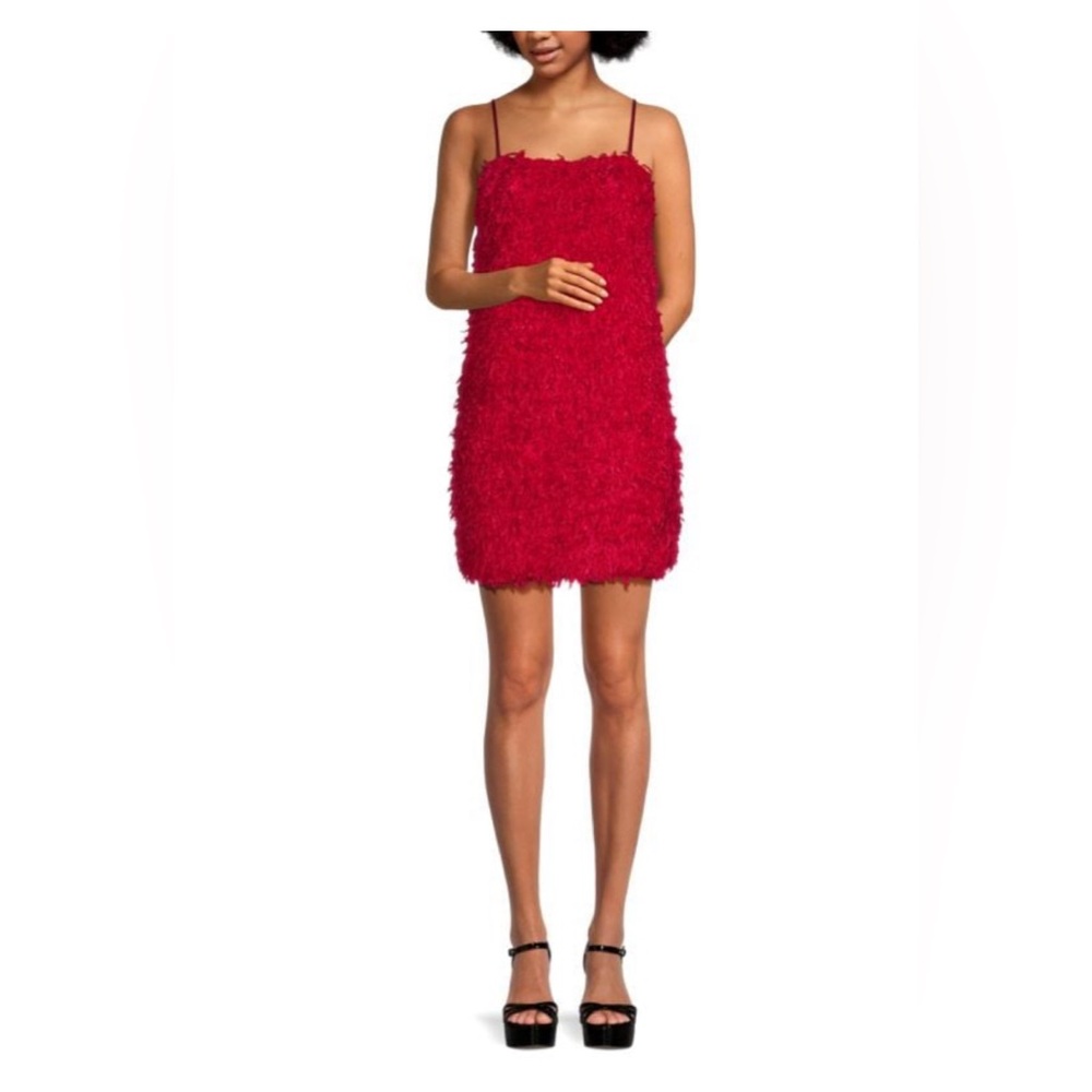 Vero Moda Keri Fringe Minidress color Love Potion size Small NWT
